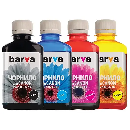 Комплект чорнил Barva Canon PG-445 / PG-46 + CL-446 / CL-56, C/M/Y/K, 4 x 180 г чорнил (CPG445-180-MP)