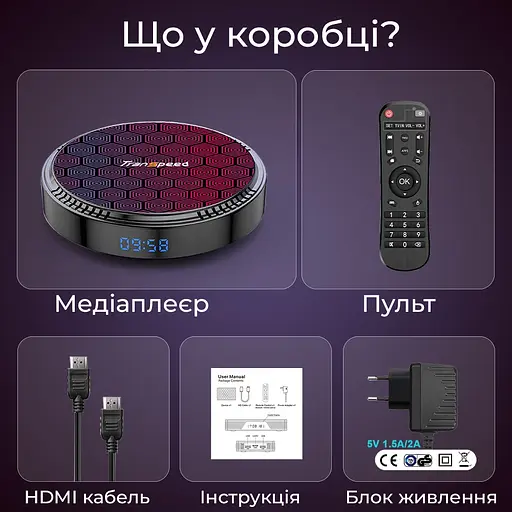 Transpeed H618 4/64Gb, Смарт ТВ приставка медіаплеєр 8K HDR Android SmartTV Box, налаштування Android TV у подарунок, YouTube та фільми без реклами - фото 3