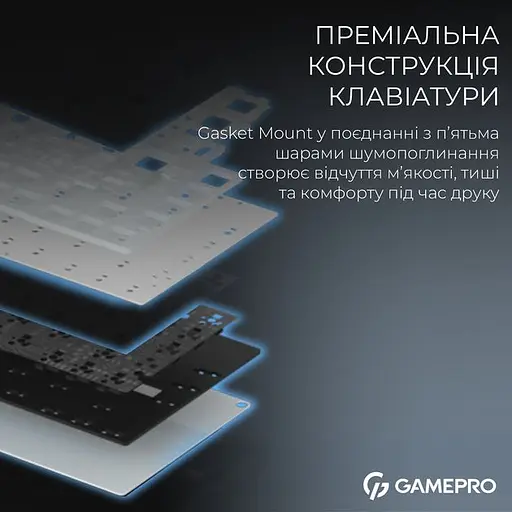 Клавіатура бездротова GamePro Asgard Valhalla Pro 75% Wireless/Bluetooth/USB White with display (MK160W-D-Pro) - фото 8