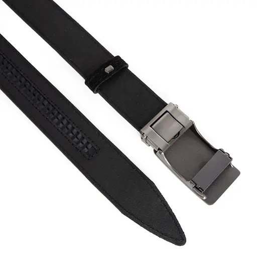 Ремень замшевый мужской на автомате JK-3430 (125 см) черный - фото 3