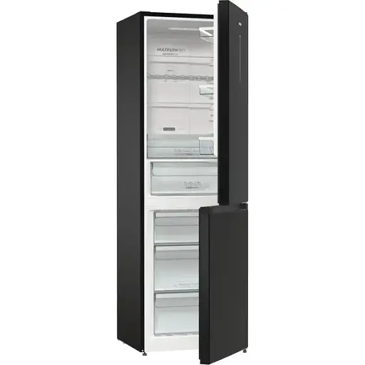 Холодильник Gorenje с нижней морозной камерой 185х60х60 см 2 двери 204(96) л А++ NoFrost+ LED дисплей черный - фото 3