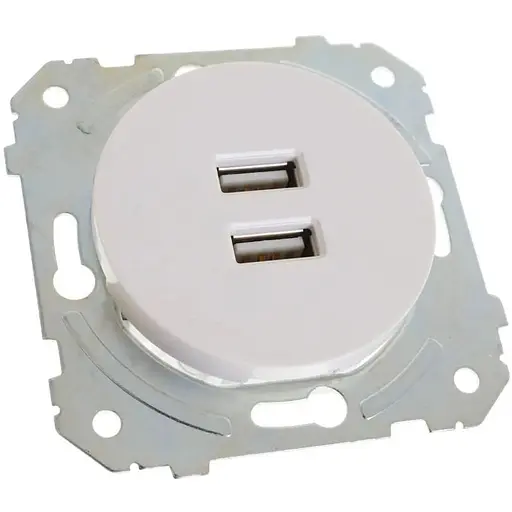 Розетка Brille біла WB-2USB wh (42-291) - фото 4