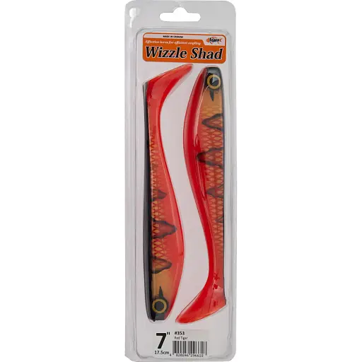 Силикон FishUP Wizzle Shad 7" #353 - Red Tiger (2 шт/уп) - фото 2
