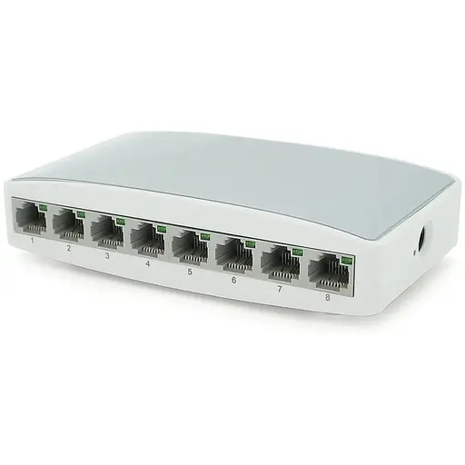 Коммутатор Ethernet ONV-H1008S в пластиковом корпусе, 8*100Мб портов, 5В 1Ач, 140х78х32