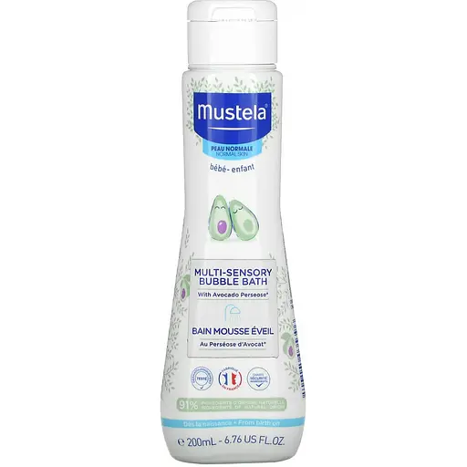 Мультисенсорна піна для ванни Mustela Multi-Sensory Bubble Bath з авокадо 200 мл