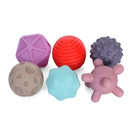 Игрушка для купания 1051-1052-2 мячика 6 шт, брызгалка, с присоской