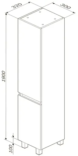 Пенал Am.Pm Hit 35 см правий білий M93ACSR0356WG38, Білий - фото 7