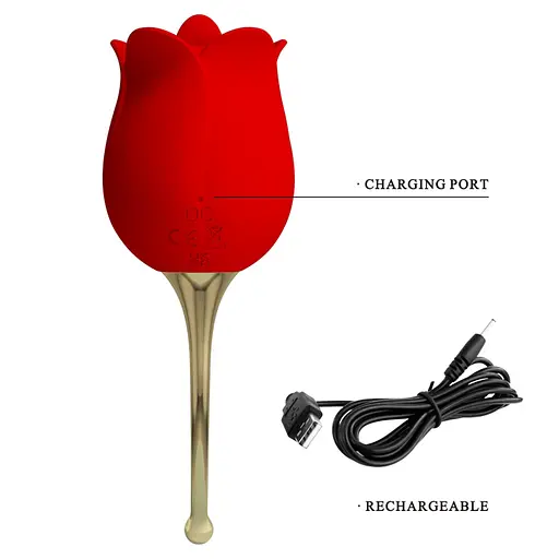 Кліторальний стимулятор Pretty Love Rose Lover Licking Stimulator 14.2 см червоний - фото 7