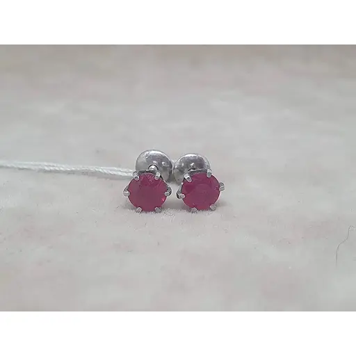 Срібні сережки Агні Ранет з рубіном. 2637/9Р RUB - фото 3