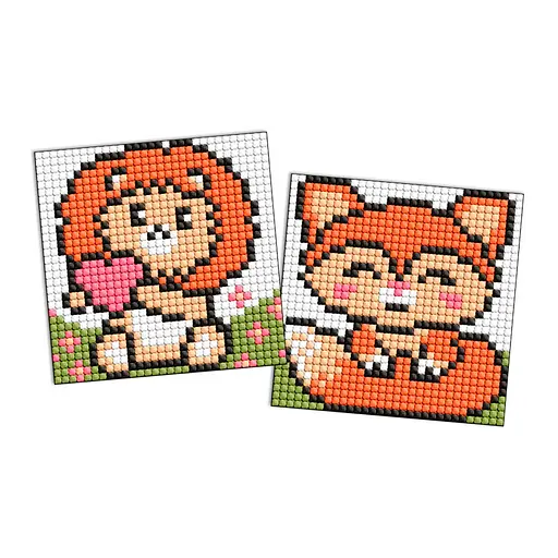 Алмазна мозаїка "Руді звірята" Ідейка AMG1094 9x9 см