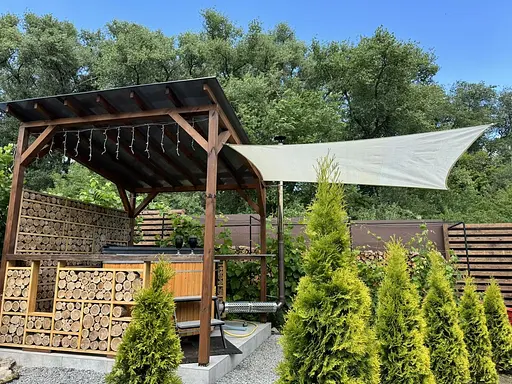 Тент навіс затінюючий прямокутний 3х4м сітка (Молочний) - фото 4