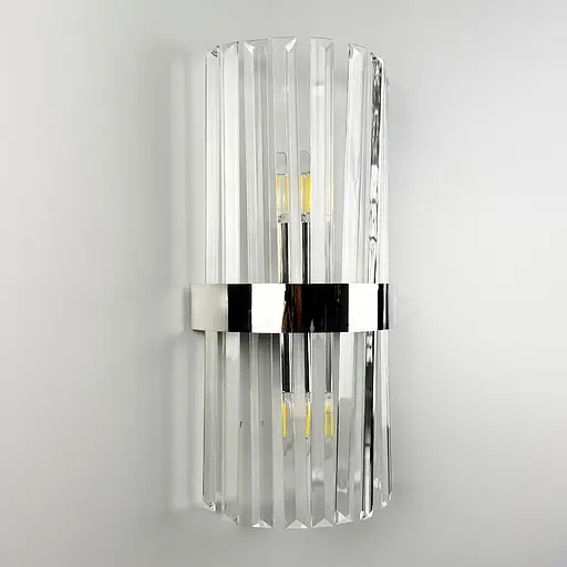 Бра в корпусі хром з скляними видовженими камінчиками Line F Арт. WS 150/2 CH - фото 3