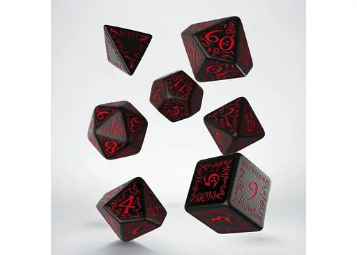 Набір кубиків Elvish Black & red Dice Set , 7 шт. (SELV06) - фото 2