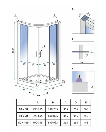 Душевая кабина Rea Look black 80x100 REA-K7900, Черный матовый, Универсальная - фото 6