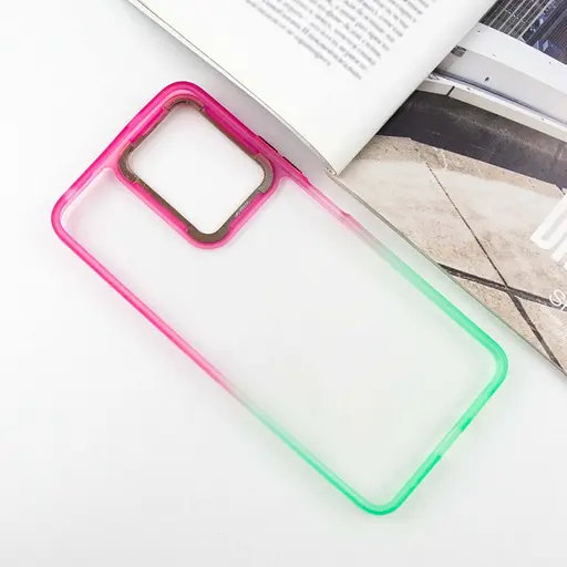 Чехол Epik TPU+PC Fresh sip series для Xiaomi Redmi Note 12 4G Салатовый / Розовый - фото 3