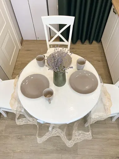 Силіконова скатертина з бежевим мереживом Блюмарин 10 см 270х140 см - фото 3