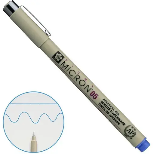 Линер Pigma Micron (0.5) 0.45 мм Синий Sakura - фото 1