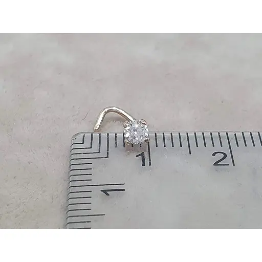 Золотая серьга-пирсинг Favoritum в нос с фианитом. 311132 - фото 4