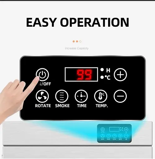 Роторний дегідратор з функцією копчення для ковбасних виробів м'яса риби Food Dehydrator LT-012 60 крюків - фото 3