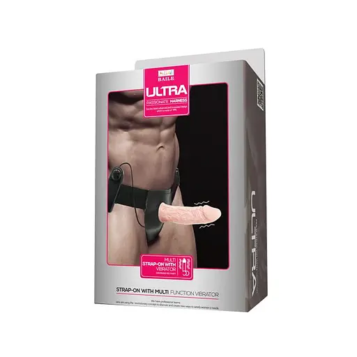 Фаллопротез с вибрацией Baile Ultra Passion Harness 15.5 см телесный - фото 12