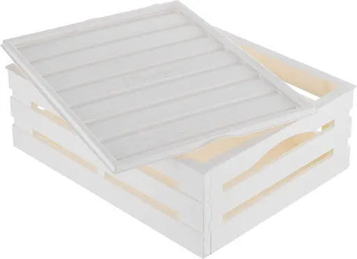 Ящик для хранения Tina Box с крышкой 41x31x15h молочный