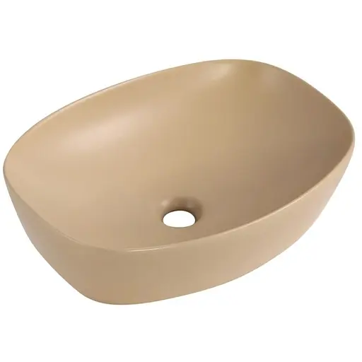 Раковина накладная Qtap Robin Beige, прямоугольная, с донным клапаном QT04116302SB - фото 1