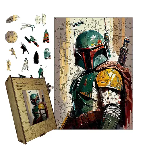 Деревянный фигурный пазл Охотник Боба, А1, Картонная коробка 500+ элементов