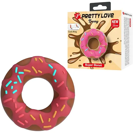 Эрекционное кольцо Pretty Love Super Donut Cock Ring 4.6 см розовое - фото 6