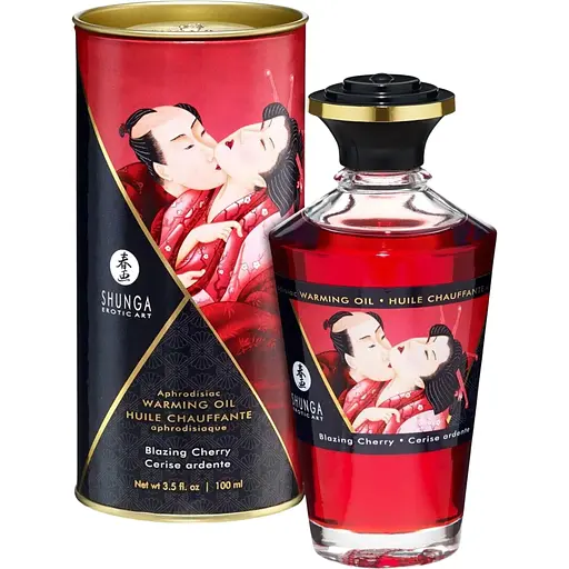 Зігрівальна масажна олія Shunga Aphrodisiac Warming Oil вишня, 100 мл