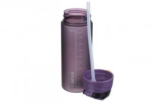 Пляшка для води LaPrida Фіолетовий 600 мл Soft Touch замок на кришці з трубочкою (67-2762) - фото 3