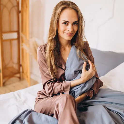 Комплект постельного белья Кретон 100% хлопок серо-голубой Summer sky - двухспальный - фото 4