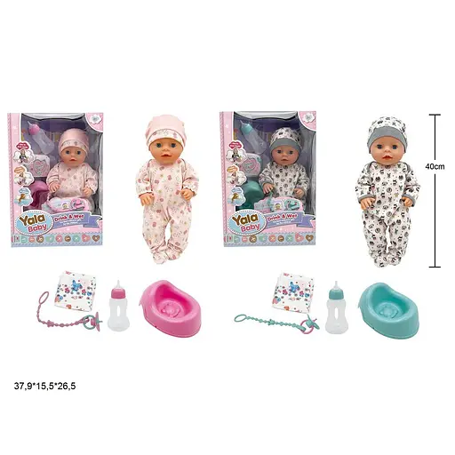 Пупс, YL2440A-B/YL2440A-I, 40 см, интерактивный, с аксессуарами, горшок, моргает глазами (в ассортименте) - фото 2