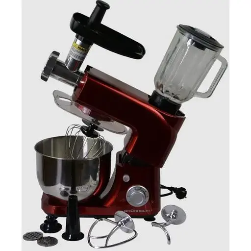 Многофункциональная домашняя кухонная машина комбайн Grunhelm GKM0022R 6 скоростей 1800Вт Красный - фото 2