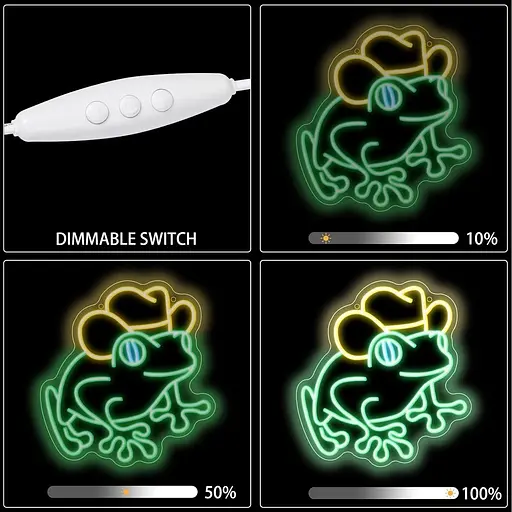 Неоновая вывеска Лягушка с ковбойской шляпой - фото 5