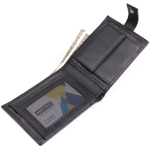 Місткий чоловічий гаманець із натуральної шкіри Bond 13х9.5х2 см acs0029593 - фото 6