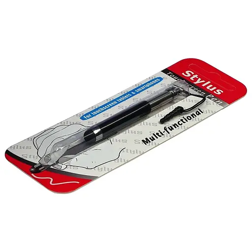 Стилус-брелок ємнісний, висувний, чорний - фото 3