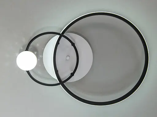 Потолочная светодиодная люстра кольца с пультом, 35Вт, белый+черный - фото 3
