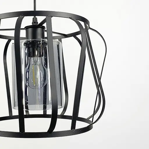 Підвісний світильник із графітовим плафоном у чорному корпусі 32×23 см | Арт. 12682/1 BK+GR | Line F - фото 3