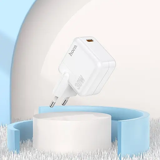 Адаптер сетевой HOCO Advantage single port charger C112A сам блок белый - фото 4