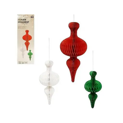 Набір підвісних паперових новорічних прикрас "Ліхтарик" Bambi CG-10, 3 шт - фото 1