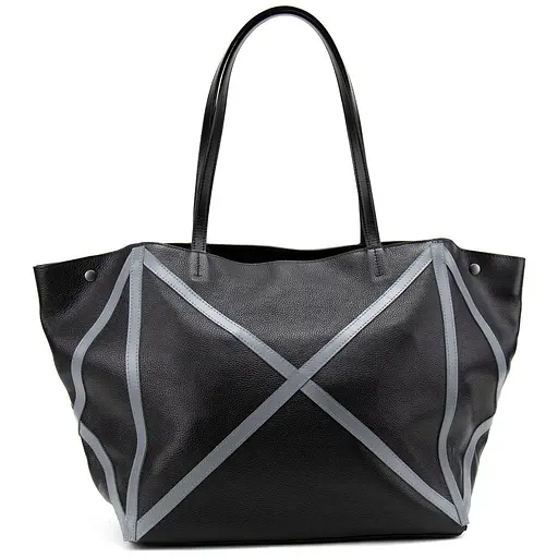 Женский кожаный шоппер с акцентными серыми швамиTavinchi CH-4835AG-FL