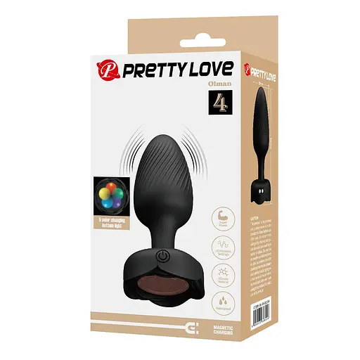 Анальна пробка Pretty Love Olman 8.8 см (чорний) - фото 4