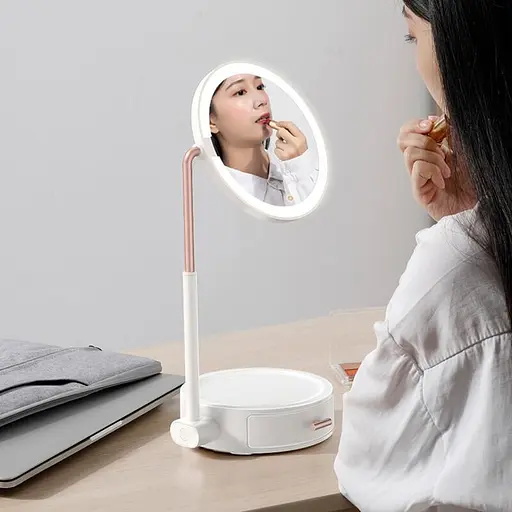 Зеркало Baseus Smart Beauty Series Lighted Makeup Mirror with Storage Box |3 Level touch brightness| (DGZM-02) - фото 3