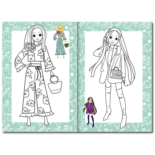 Книжка раскраска "Модницы" Апельсин РМ-48-36 с цветными подсказками - фото 2