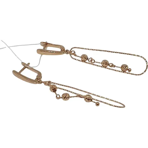 Золоті сережки Favoritum з алмазною гранню. 2155