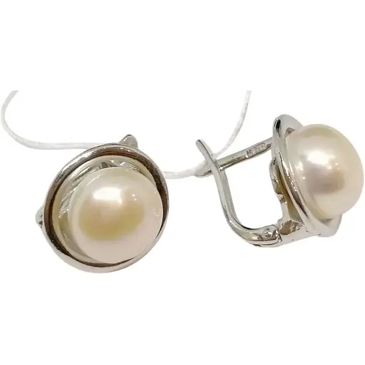 Золотые серьги Favoritum с жемчугом. 211808_2Б