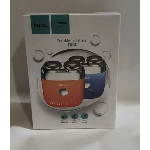 Портативная мужская роторная электробритва 3Вт Hoco Portable mini shaver DI30 IPX6 Голубая
 - фото 5