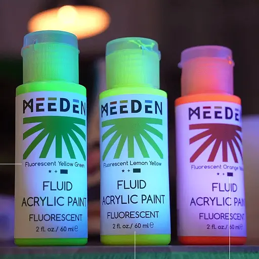 Набор жидких акриловых красок Fluid Fluorescent 6×60 мл MEEDEN - фото 4
