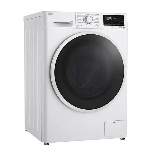 Стиральная машина LG фронтальная 85 кг 1200 A+++ 48 см дисплей пара инвертор белый - фото 2