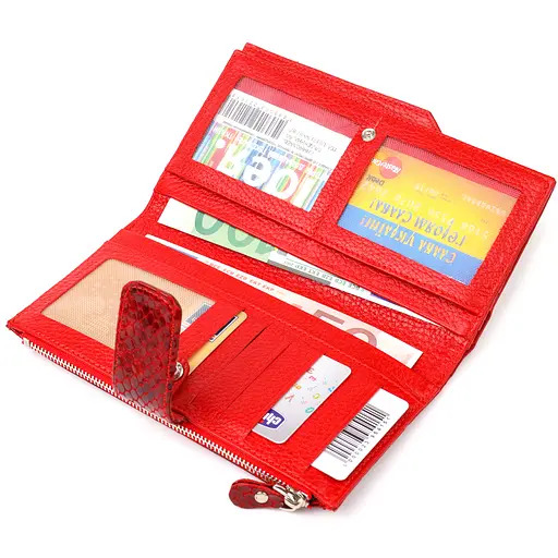 Кожаный женский кошелек Canpellini 10х18.7х2 см acs0025147 - фото 5